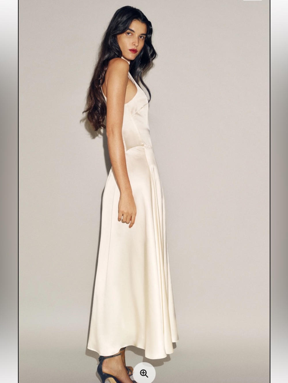 Reformation Ivory Satin Halter Maxi Dress - Picture 3 of 6